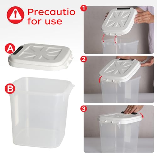 6 lb Airtight Dog Food Storage Container with Scoop (5KG-White)