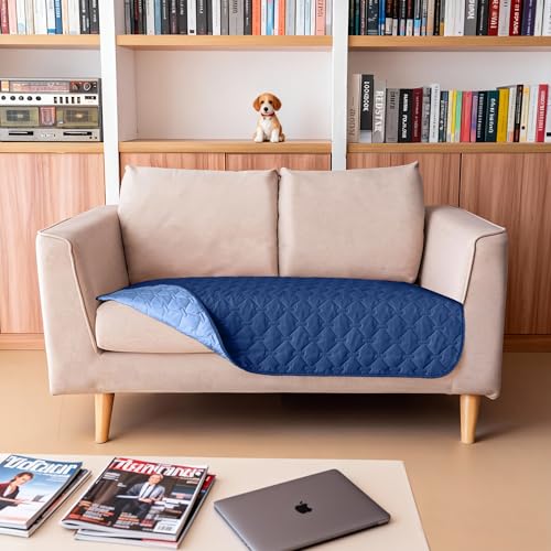 Waterproof Loveseat Cover (32x53 Inch (Pack of 1) / Dark Navy/Light Navy)
