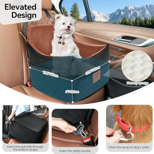 Dog Car Seat for Small (Black/Brown)