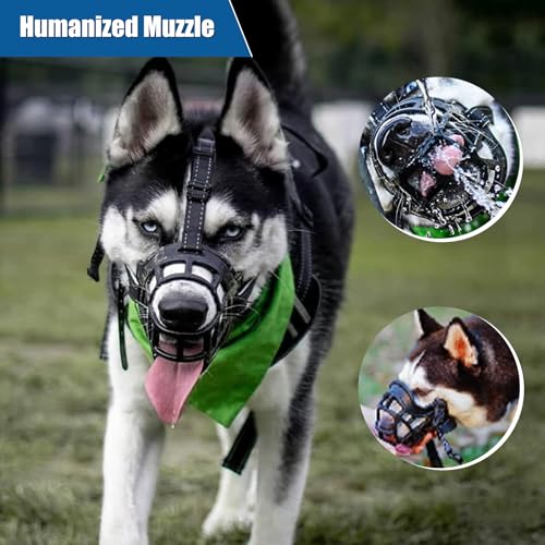 Dog Muzzle Anti Biting Mesh Soft Muzzles for Small Medium Large Dogs (M)