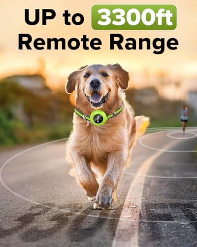 2-in-1 Dog Shock Collar & Bark Collar – 3300FT Dog Training Collar with Remote, Automatic Anti-Barking, 5 Adjustable Sensitivity Levels, IP67 Waterproof E-Collar for Small Medium Large Dogs (Green)