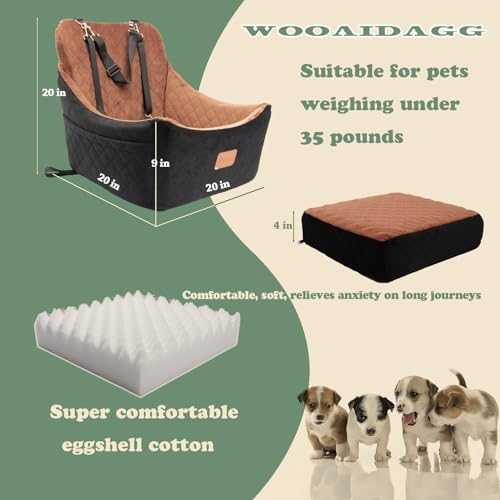 Dog Car Seat for Medium Sized Dog (Black/Brown)