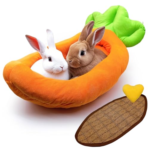 25.6x13.8In Rabbit Bed (L-Orange Carrot Shape,3PCS)