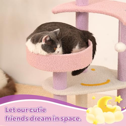 Moon Star Cat Tree (47" / Purple Pink)