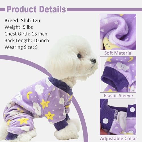 Dog Pajamas Soft Stretchy Fleece Puppy Sweater for X (Purple(pack of 1) / X-Small)