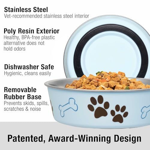Bella Dog Bowls (Murano Blue / Large (35-65lbs))
