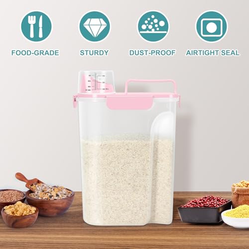Airtight Rice Container 10 Lbs (6Qt-Pink)
