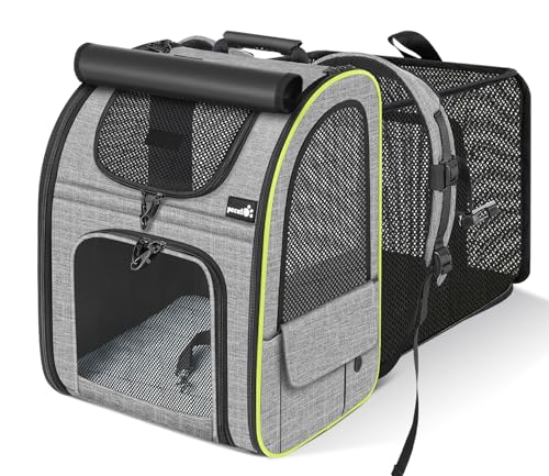 Cat Backpack with Curtain (Grey with Shade Cover / 15.4"L x 11.0"W x 19.0"H)