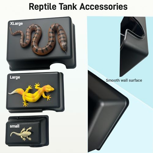 Reptile Hide Cave (Black / X-Large (2 Count))