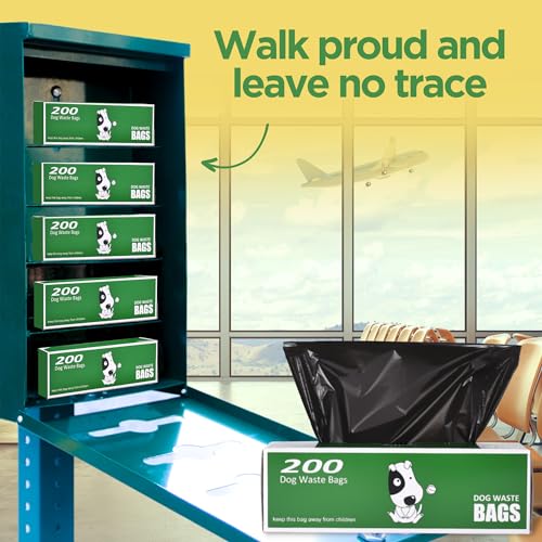Dog Poop Bags Rolls (Black / 200 Count (Pack of 10))
