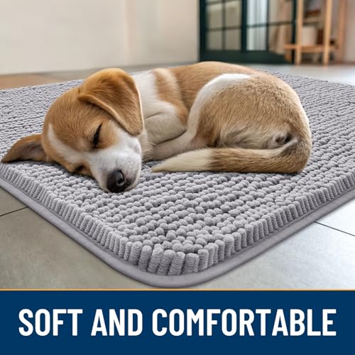 Dog Door Mat for Muddy Paws 48x30 (Light Grey / 48"X30")