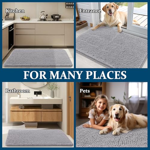 Dog Door Mat for Muddy Paws 59x24 (Light Grey / 59" X 24")