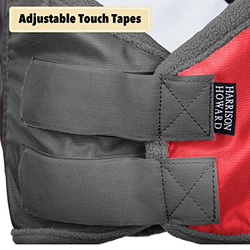Pro Luminous Horse Fly Mask Standard with Ears UV Protection for Horse Scarlet Red (Scarlet Red/Black / X-Large (Warmblood))