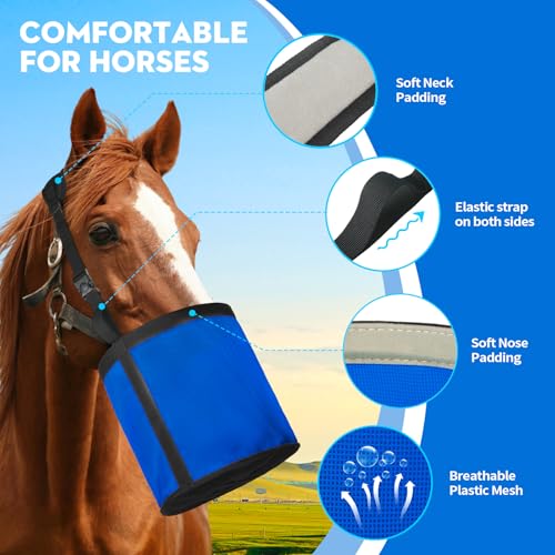Horse Feed Bag 2 PCs (2 Pcs Blue)