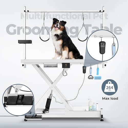 Heavy Duty Electric Lifting Pet Dog Grooming Table for Large Dogs with Overhead Arm