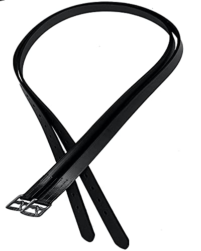 Genuine Leather English Stirrup Leathers (54 us / Black)