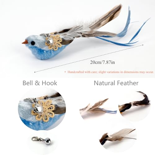 12PCS Interactive Cat Feather Wand Toy Set