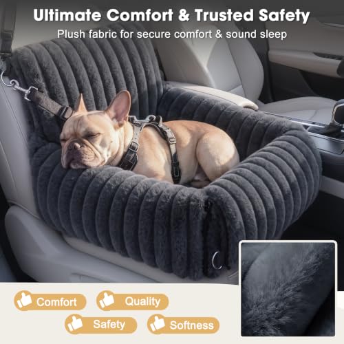 6-in-1 Dog Car Seat for Small/Medium Dogs up to 23 lbs,Grey (Grey)