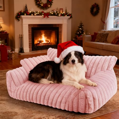 Cute Dog Couch for Medium Large Dogs (Large(36x27x10") / Pink)