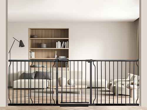 Extra Wide Baby & Dog Gate 85.8 (Black / 85.8"-90.5"/218-230CM)