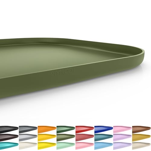 Waterproof Silicone Pet Food Mat with Raised Edge for Dog & Cat (Light Olive Green / 22"L x 14"W)