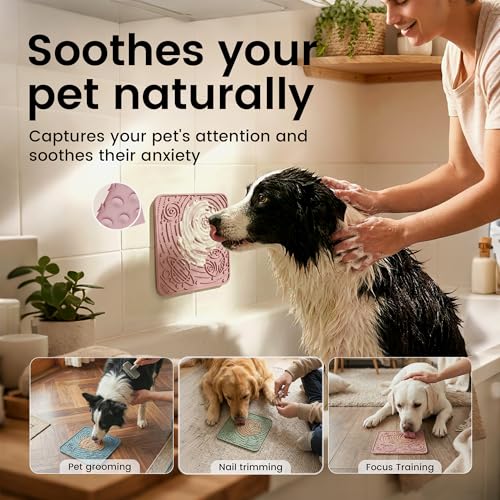 Large Lick Mat for Dogs&Cats (Mars&Coral / 7.9"L x 7.9"W)