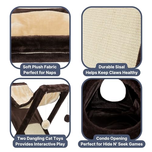 Miguel Fold and Store 25.5" Indoor Cat Furniture (Brown)