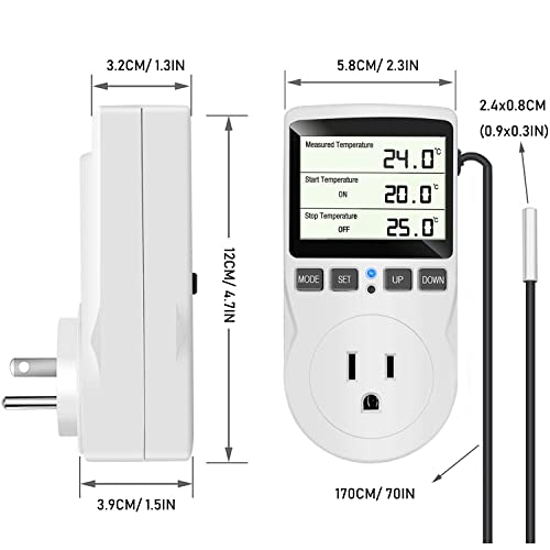 Digital Temperature Controller LCD Screen Heating Cooling Thermostat (Classics)
