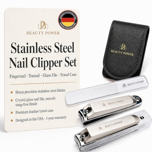 Nail Clippers Set 3 in 1 for Men (Black Case)