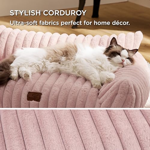 ComfyFleece® Shown on TV Fluffy Dog Couch for Pets (30x20x10" / Blush Pink)