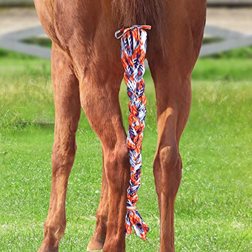 3 Tube Stretchy Fabrics Adjustable Closure Lightweight Horse Tail Bag for Horses Braid (Tribe Feather)