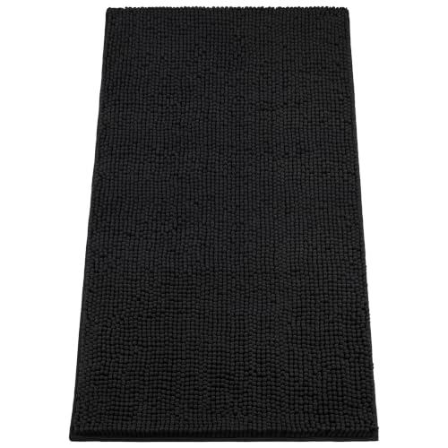 Absorbent Dog Door Mat for Muddy Paws (60"L x 30"W x 1" Th / Black)