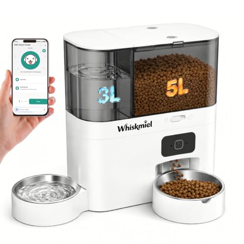 5L WiFi Automatic Cat Feeder & 3L Water Dispenser (White - WiFi)