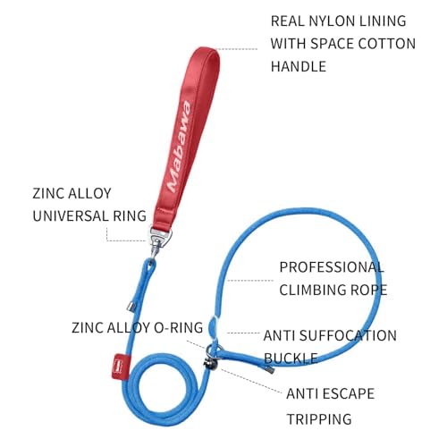 Dog Anti Slip Leash 5FT with Metal Stopper (Blue / 5 FT)