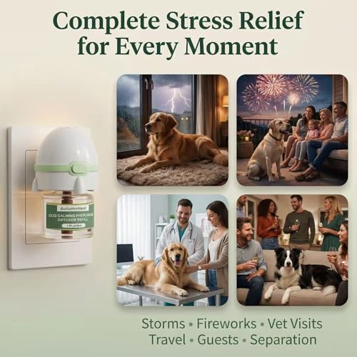 8-in-1 Dog Calming Pheromone Diffuser Kit, Pet Stress Support (8 packs - Rocket Diffuser)