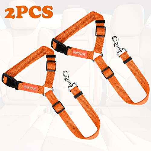 2 Pack Dog Seat Belt for Car (Orange)