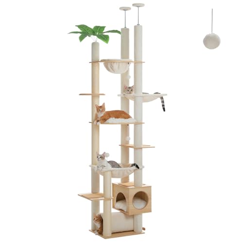 Floor to Ceiling Cat Tree (XXL(93''-101'') / Wooden Beige)