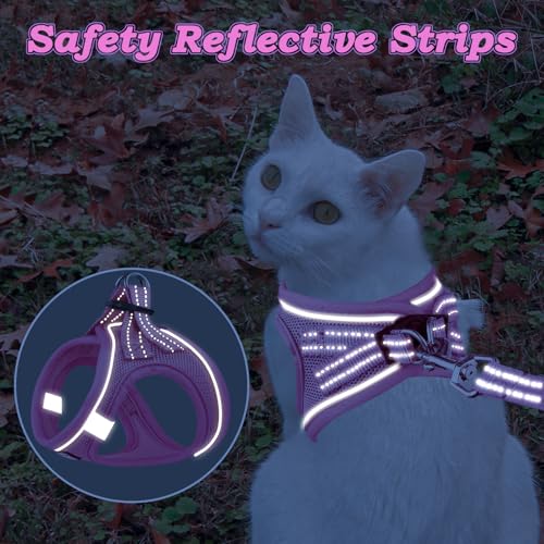 Cat Harness and Leash for Walking Escape Proof (XS / NPink)