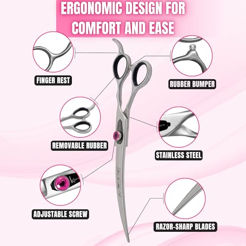 Love Dog Grooming Shears (8.0" Curved)
