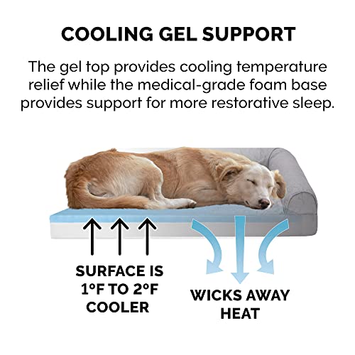 Cooling Gel Dog Bed for Large (Large / (Quilted Paw) Titanium)