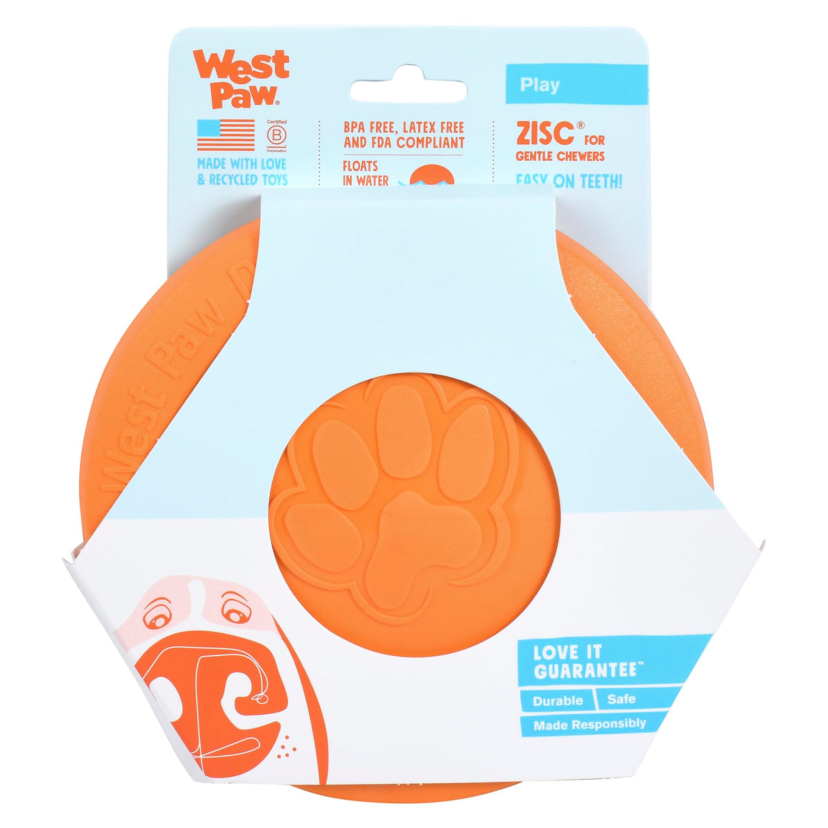 Zisc High Flying Disc Dog Toy (Small / Tangerine)