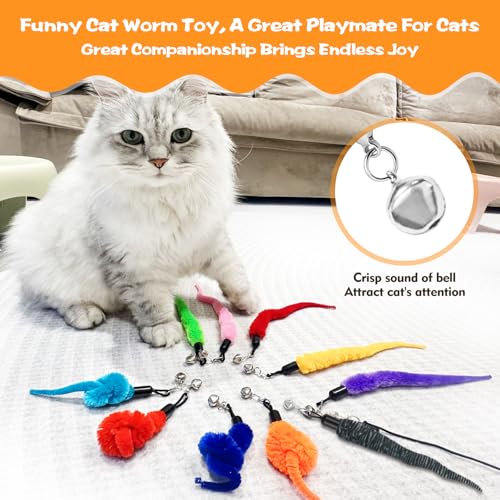 Fuzzy Worm Cat Wand Refills with Black String