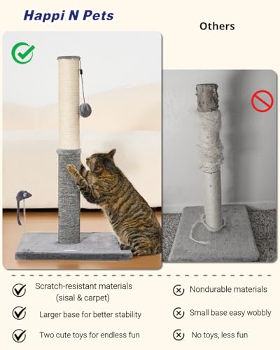 Tall Cat Scratching Post (29.5" / Light Gray)