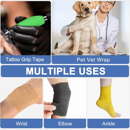 24 Pack Self Adhesive Bandage Wrap (Multi-color / 4 Inch)