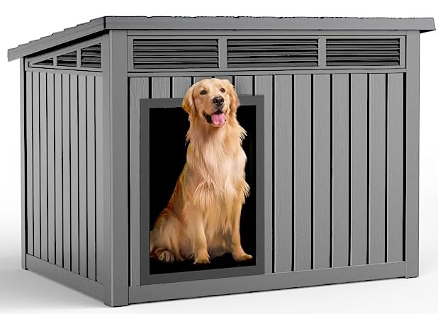 Large Dog House Outdoor for Indoor (Gray / 42.87*32.95*31.61)