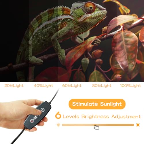 LED UVB Light for Reptile with Timer & Dimmer (11 Inch)