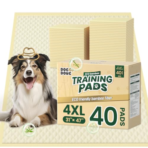 Bamboo Puppy Pads Extra Large 31"x47" 40 Count with Tabs (31 x 47 inches (40 Count))