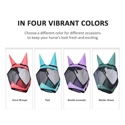 Horse Fly Mask with Ears (Teal / Small (Yearling))