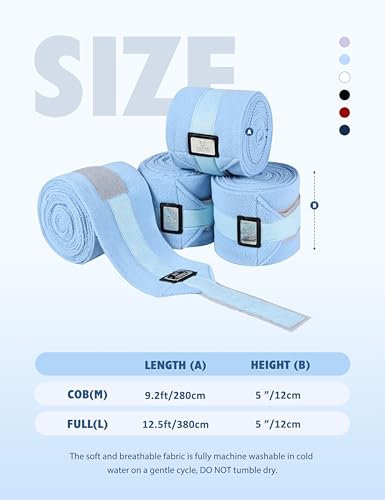 4 Pack Horse Polo Wraps (M / Ice Blue)