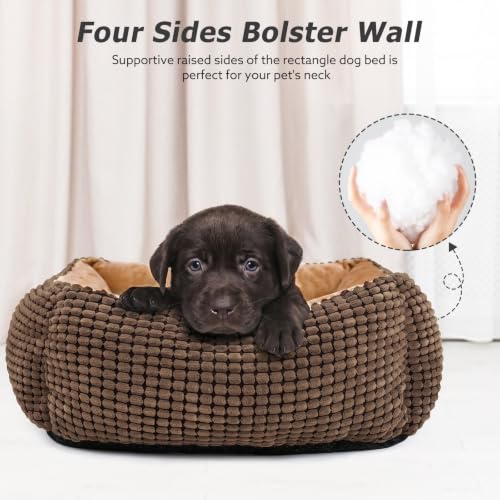 Dog Beds for Medium Dogs Washable (Coffee / M(25’’x 21’’x 8’’))